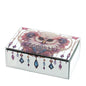 COFANETTO LEGNO/SPECCHIO 15X10X5CM ANIMALGEM CIVETTA ROSA INT.VELL.NERO C/DIVIS.S.REG.