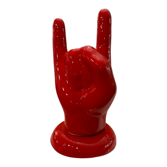 Amagè - mano portafortuna corna in rosso