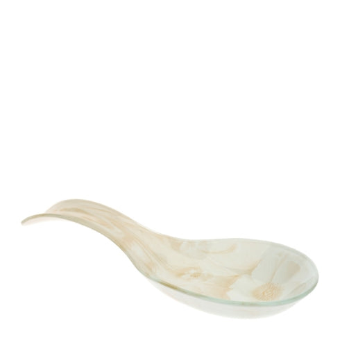 POGGIAMESTOLO VETRO FIORI CANVAS 9X24CM CREMA SCATOLA REGALO