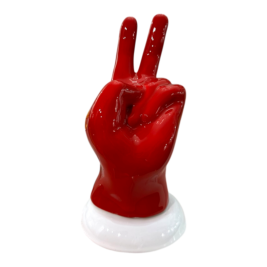 Amagè - mano “Vittoria” in rosso base bianca