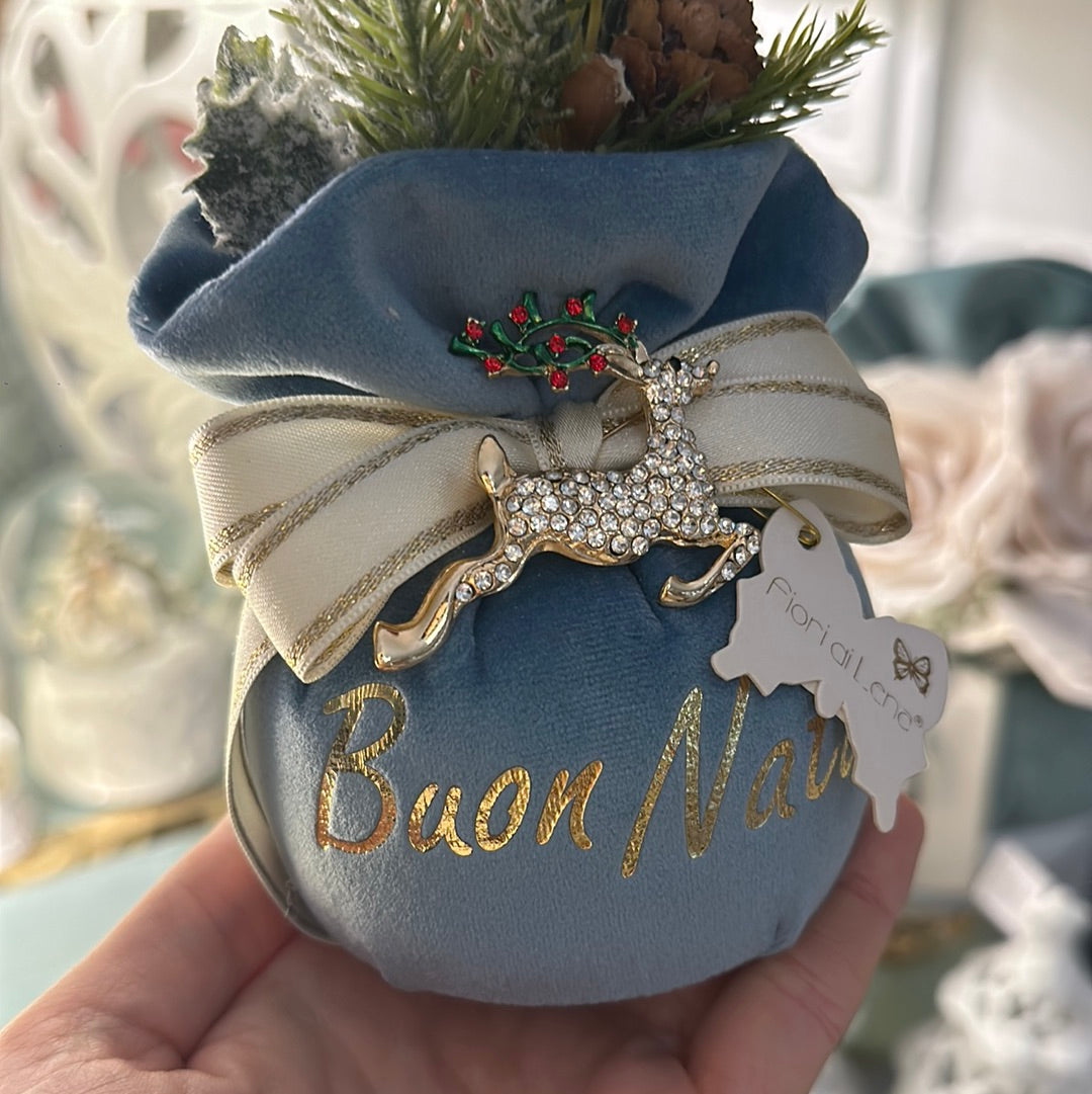Pouf piccolo con frase e spilla  - Fiori di Lena