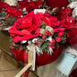 Pouf Profumato Natalizio in Velluto rosso con rose - Fiori di Lena