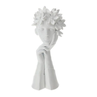Hervit Lady Dream in Resina Bianco Scultura Floreale - 30cm