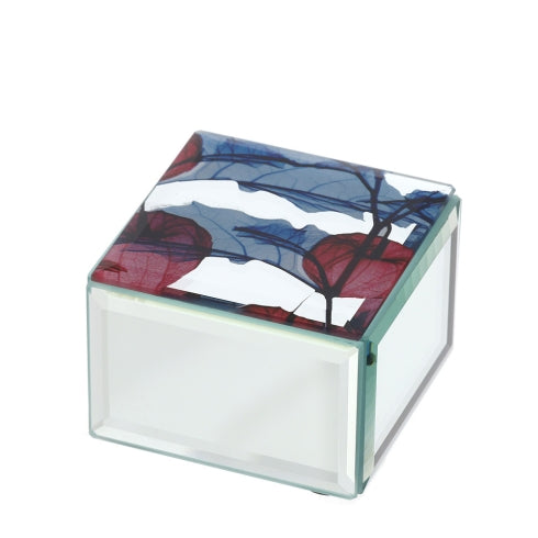 COFANETTO LEGNO/SPECCHIO 7X7X5CM ALKEKENGI ROSA INT.VELLUTO NERO SCATOLA REGALO