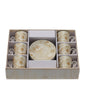 BOX 6 TAZZINE CAFFE' CANVAS CREMA 8X6CM PORCELLANA NEW BONE CHINA SCATOLA REGALO