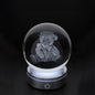 SFERA CRYSTAL PLANET ORSETTO DIA.6CM BASE LED ARGENTO C/CAVO USB E BATTERIA SCAT.REG.
