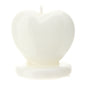 CANDELA CUORE BIANCO 7,5XH7,5CM LACCATA SCATOLA PVC TRASP. E NASTRO ORGANZA BIANC