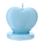 CANDELA CUORE BLU 7,5XH7,5CM LACCATA SCATOLA PVC TRASP. E NASTRO ORGANZA BLU