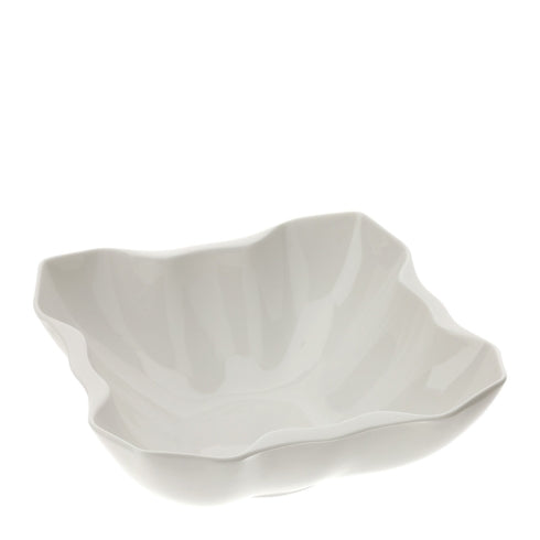 CIOTOLA QUADRATA PORCELLANA 23X23XH9CM BIANCA NEW BONE CHINA SCATOLA REGALO