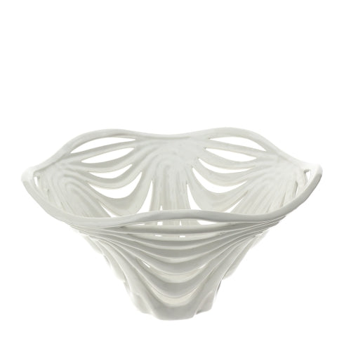 CENTROTAVOLA LEAF CER.TRAF.DIA.41XH22CM BIANCO SCATOLA REGALO