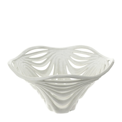 CENTROTAVOLA LEAF CER.TRAF.DIA.41XH22CM BIANCO SCATOLA REGALO