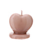 CANDELA CUORE ROSA 4,5XH4,5CM LACCATA SCATOLA PVC TRASP. E NASTRO ORGANZA ROSA