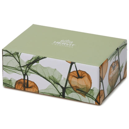 CANDELA ALKEKENGI DIA.9,5XH12CM 260G VETRO AMBRA CANGIANTE C/COP.PROF.OUD SCAT.REG.