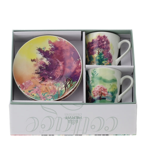 BOX 2 TAZZINE CAFFE' COTTAGE (C D) 8X6CM