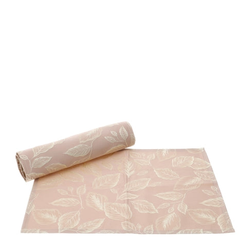 Box 2 Tovagliette Rosa con Ricami Foliage Oro in Poliestere - 40x60cm