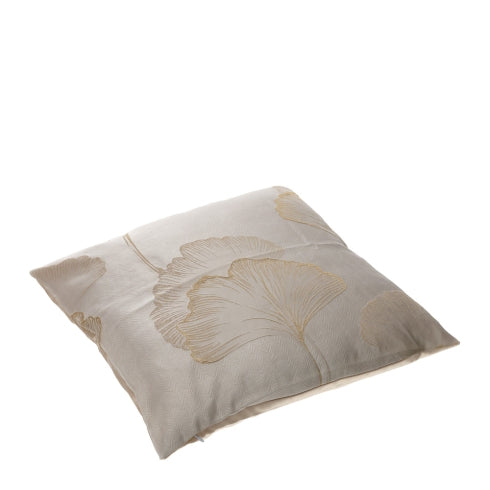 CUSCINO JACQUARD GINKGO 42X42CM BEIGE ORO POLYESTERE SCATOLA REGALO