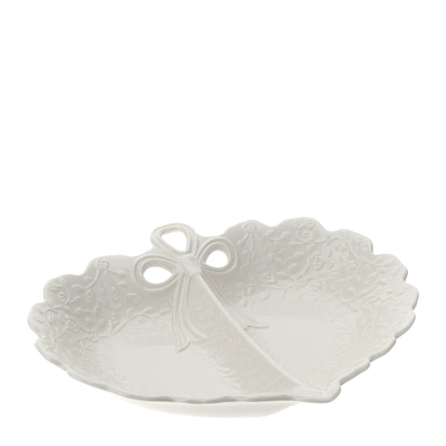 PIATTO CUORE SNACK PORC.ROMANCE 29X25CM