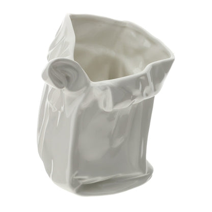 VASO CARTOCCIO PORCELLANA 20X17XH25CM BIANCO NEW BONE CHINA SCATOLA REGALO