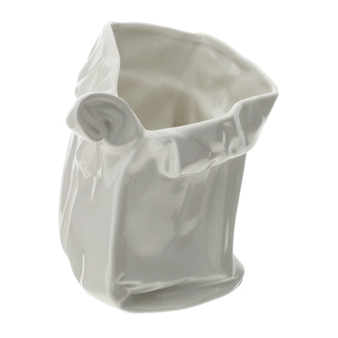 VASO CARTOCCIO PORCELLANA 20X17XH25CM BIANCO NEW BONE CHINA SCATOLA REGALO