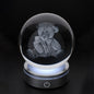 SFERA CRYSTAL PLANET ORSETTO DIA.8CM BASE LED ARGENTO C/CAVO USB E BATTERIA SCAT.REG.