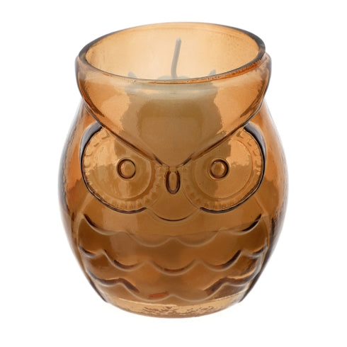 CANDELA VETRO CIVETTA AMBRA DIA.8XH9CM 140G PROFUMATA OUD SCATOLA REGALO