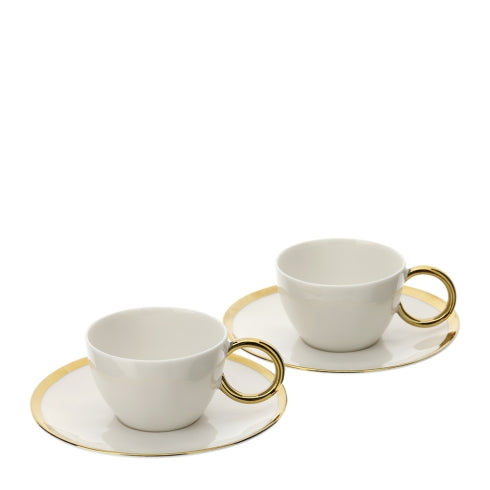 BOX 2 SET TAZZINE CAFFE' PORCELLANA 13,5X5,5CM