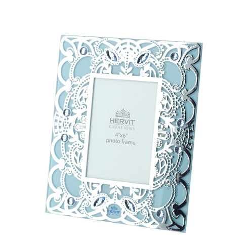 CORNICE VETRO BYZANTIUM AZZURRO 18X22CM