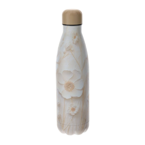 BOTTIGLIA TERMICA 500ML CANVAS DIA.7X27C ACCIAIO INOSSIDABILE CREMA SCATOLA REGALO