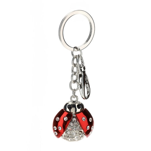PORTACHIAVI COCCINELLA 3,5X11CM ARGENTO CROMO/ROSSO SCATOLA REGALO