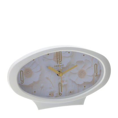 OROLOGIO DA TAVOLO OVALE CANVAS 19X11CM BIANCO, DIGITALE A BATTERIA C/FUNZ.SVEGLIA SCAT.REG.