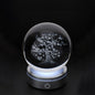 SFERA CRYSTAL PLANET LIFE TREE DIA.6CM BASE LED ARGENTO C/CAVO USB E BATTERIA SCAT.REG.