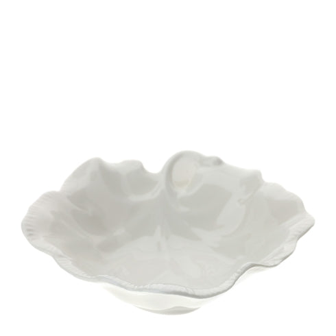 CIOTOLA FOGLIA PORCELLANA 18X16XH5CM BIANCA NEW BONE CHINA SCATOLA REGALO