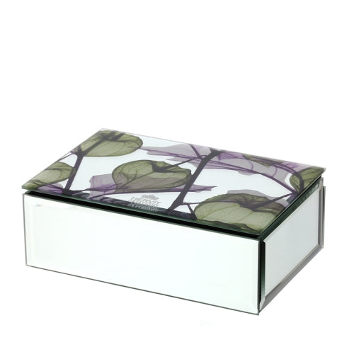 COFANETTO LEGNO/SPECCHIO 15X10X5CM ALKEKENGI VERDE INT.VELLUTO NERO C/DIVIS.S.REG.