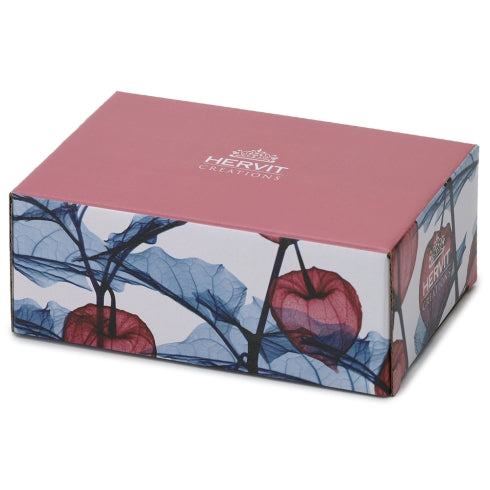 COFANETTO LEGNO/SPECCHIO 15X10X5CM ALKEKENGI ROSA INT.VELLUTO NERO C/DIVIS.S.REG.