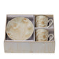 BOX 2 TAZZINE CAFFE' CANVAS CREMA 8X6CM PORCELLANA NEW BONE CHINA SCATOLA REGALO