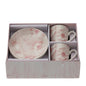 BOX 2 TAZZINE CAFFE' CANVAS ROSA 8X6CM PORCELLANA NEW BONE CHINA SCATOLA REGALO