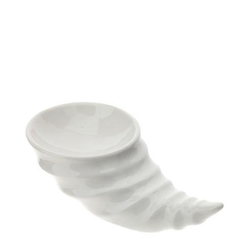 CIOTOLA CORNUCOPIA PORC.25X12XH8CM BIANCA NEW BONE CHINA SCATOLA REGALO