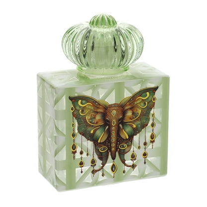 BOTTIGLIA VETRO ELEFANTE 9X5XH13CM ANIMALGEM VERDE/ORO 200ML TAPPO ERMETICO S.REG.